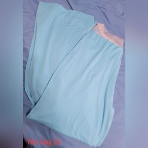 Light Blue Lounge Pants with Heather Gray Waistband